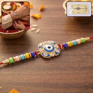 Evil Eye Floral Petal Designer Rakhi