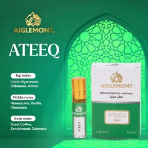 Aiglemont's Ateeq, 6ml Roll-on, Alcohol free, Long Lasting Attar