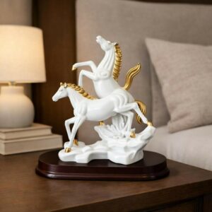 Elegant Double Horse Decorative Showpiece Statue for Home & Office