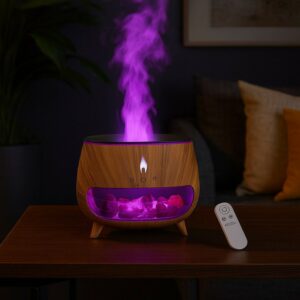 Flame Aroma Diffuser with Himalayan Salt Rocks & Remote Control