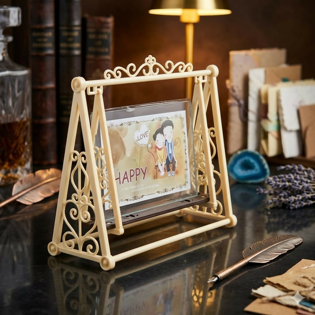 Rotating Swing Photo Frame for 5x7 Photos Jhoola Style Tabletop Decor