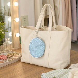 Textured Mini Coin Pouch with Keyring for Women and Girls (Random Color 1 PC)