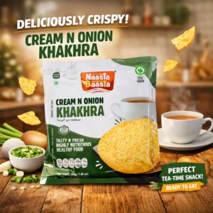 Naasta Baasta Cream N Onion Khakhra Ready to Eat Crispy & Nutritious Snack (200gm)