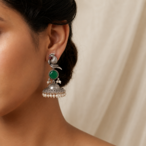 Antique Handmade Dome Boho Tribal Long Drop Earrings for Wedding & Festive Wear