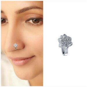 Rose Gold AD Pave Eternity Non-Piercing Nose Clip/Cuff
