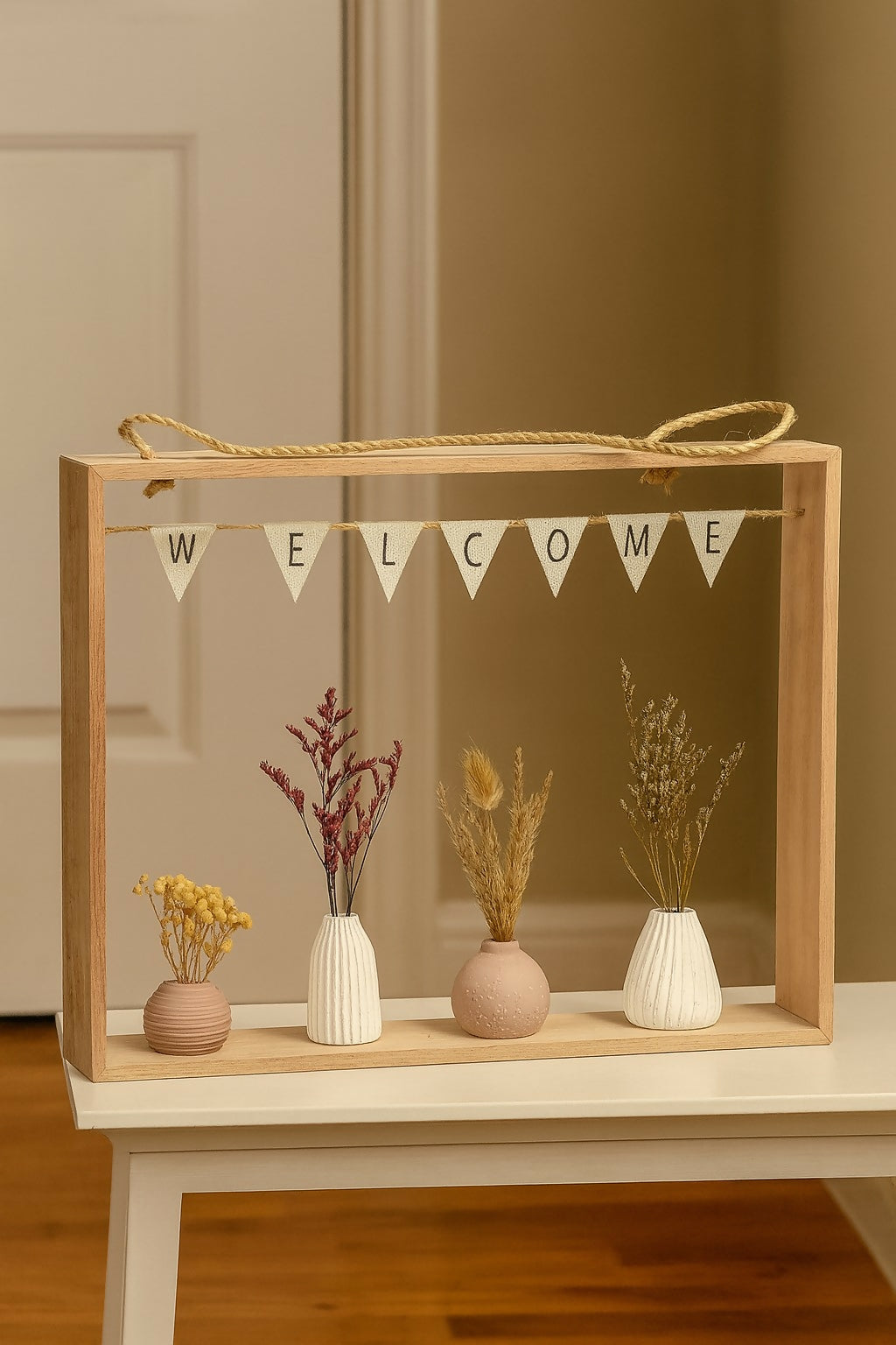 Decorative Ceramic Vases with Artificial Dried Flowers for Home