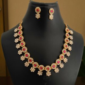 Traditional Kundan & Pearl Peacock Choker Necklace Set
