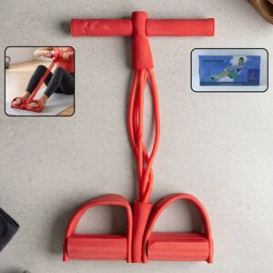 Portable Pull Rope Resistance Exerciser with Foot Pedal Support (1 Pc)