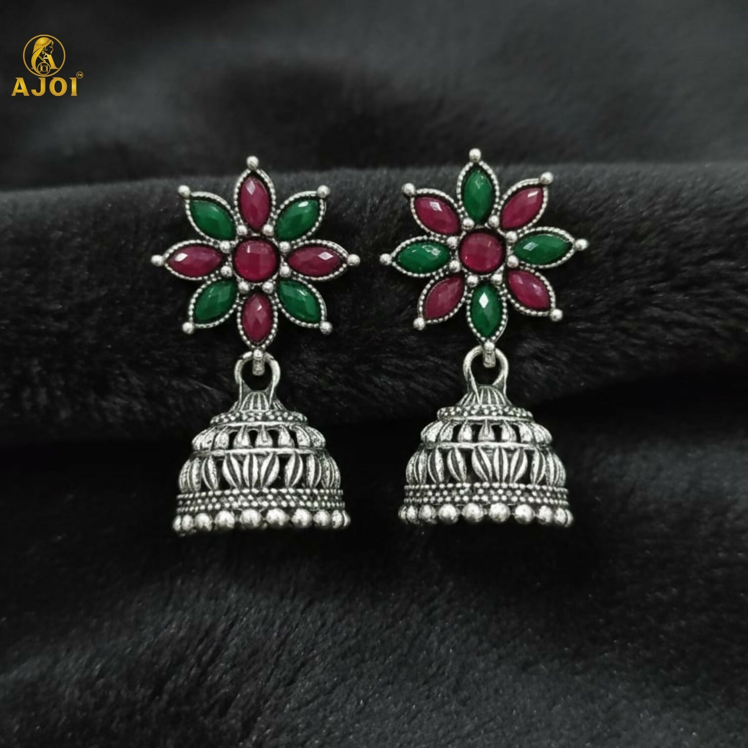 Shringara Ratnam Floral Jhumka Earrings