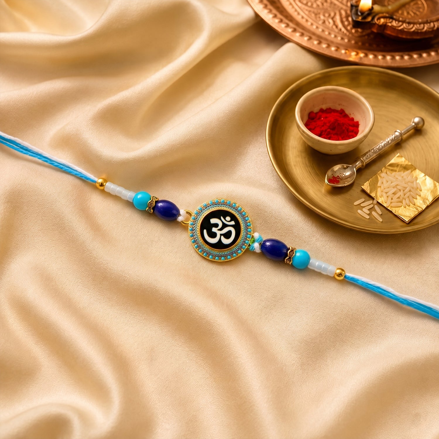 Designer Rakhi with Om Symbol (1 Pc)