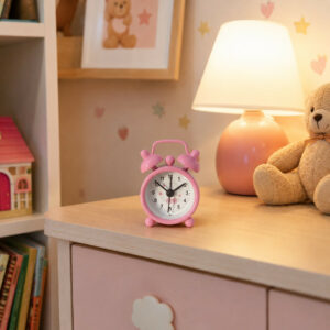 Mini Twin Bell Alarm Clock for Desk Table Home Decor Random Color (1 PC)