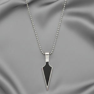 Modern Arrowhead Black & Silver Pendant Necklace for Men