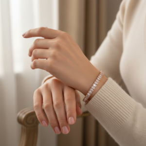 Stylish Rose Gold Plated AD Stone Bracelet for Women