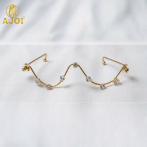 Gold Plated Crystal Wave Goggles for Women