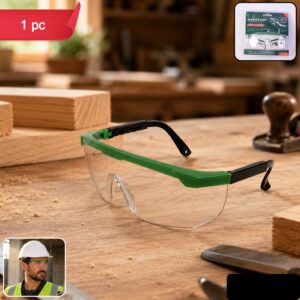 Safety Goggles with Adjustable Temple Length for Eye Protection (1 Pc)