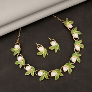 Gold-Toned American Diamond Floral Drop Set