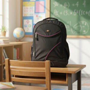Multicolor Design Black Backpack