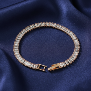 Elegant Rose Gold Plated American Diamond Bracelet for Women