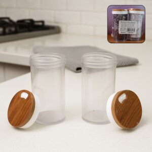 Ganesh Airtight Transparent Kitchen Storage Container Jar Set (2 Pc)