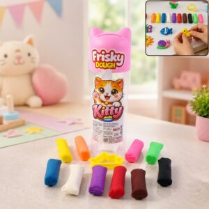 Frisky Dough Kitty Clay Modeling Dough Tub & Piggy Bank Toy Set for Kids (100Gm)