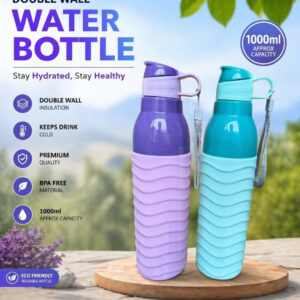 Kohinoor Double Wall Insulated Water Bottle Leak-Proof Sporty Design for Gym Office & Travel (1000ml) (Any One Bottle)