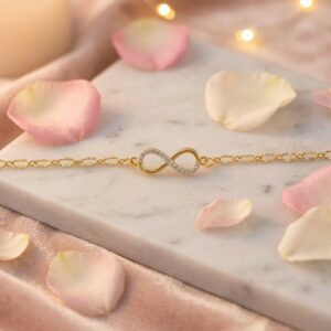 Elegant Heart Charm Gold Plated Chain Bracelet  (1 Pc)