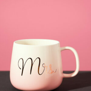 Pink Ceramic 'Mrs.' Mug for Women – Cute Gift for Newlyweds