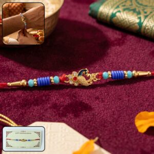 Antique Mini Peacock Designer Rakhi