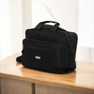 Black Laptop Bag 15.5 Inch – Water-Resistant Office Briefcase with Shoulder Strap