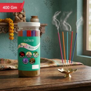Premium Agarbatti 5 In 1 Combo with Fantasiya, Bharatvasi, Rajnigandha, Lavender, Kasturi Fragrances for Long Lasting Aroma (400 Gm)