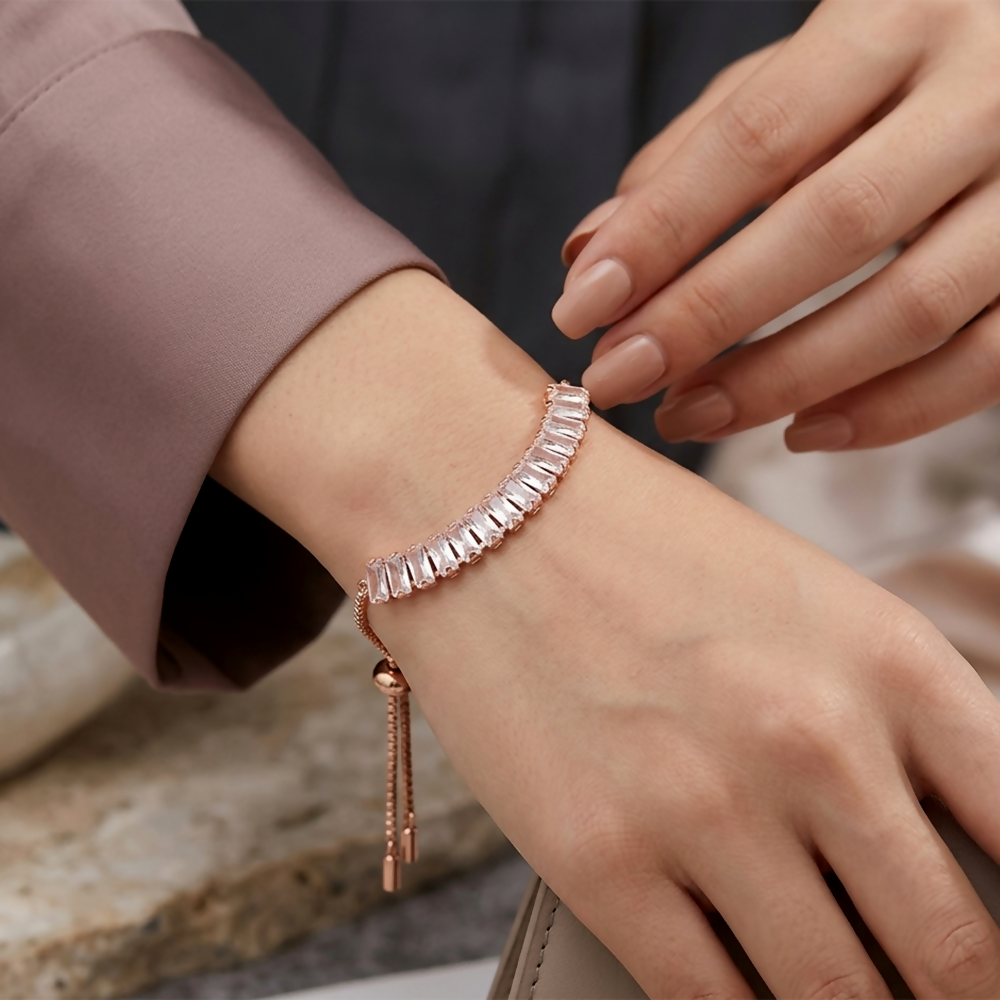 Chic Rose Gold American Diamond Bracelet