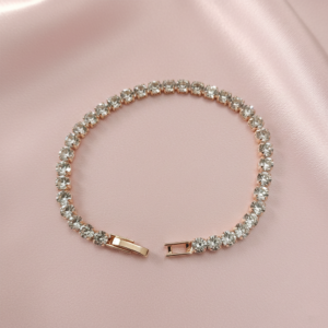 Designer Rose Gold Finish American Diamond Bracelet