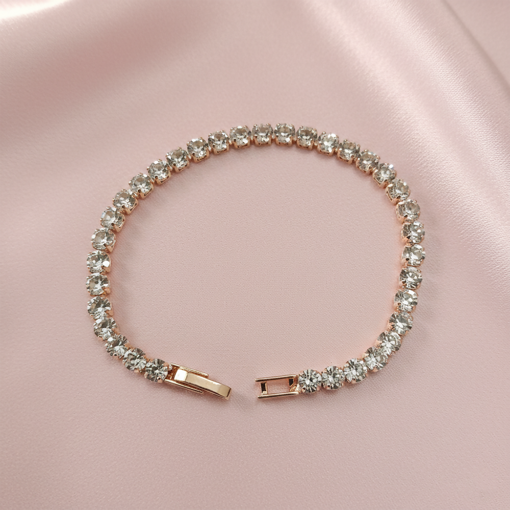 Designer Rose Gold Finish American Diamond Bracelet