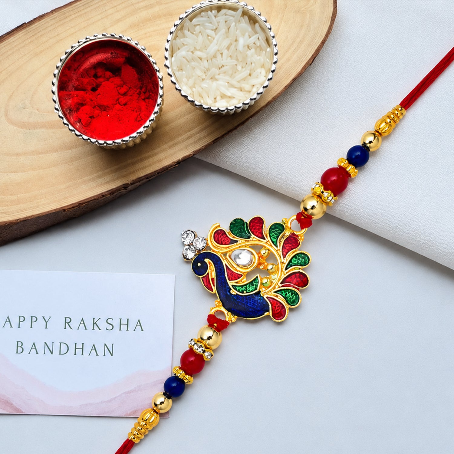 Traditional Peacock Design Rakhi