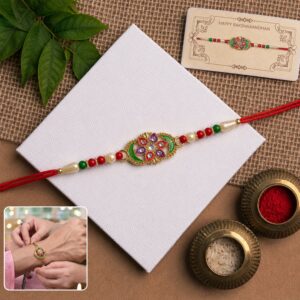 Premium Multicolor Stone Studded Designer Rakhi (1 Pc)