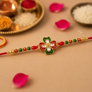 Stylish Floral Stone Designer Rakhi (1 Pc)