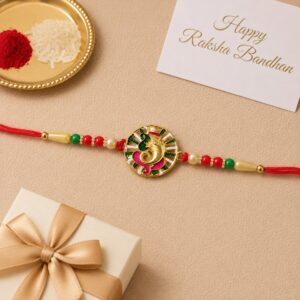 Premium Circular Ganesha Design Rakhi (1 Pc)