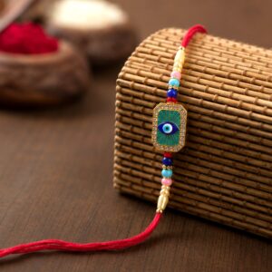 Colorful Evil Eye Designer Rakhi with Beads (1 Pc)