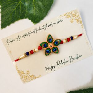 Designer Mor Pankh Rakhi In Star Shape