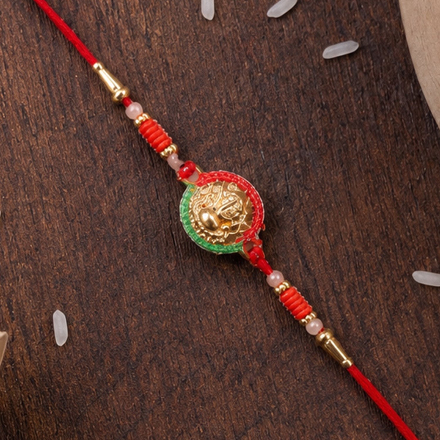 Mini Lord Ganesha Round Designer Rakhi