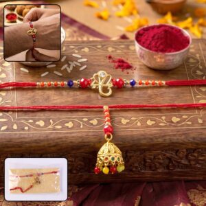 Om Charm Bhabhi Rakhi with Jhumka Latkan