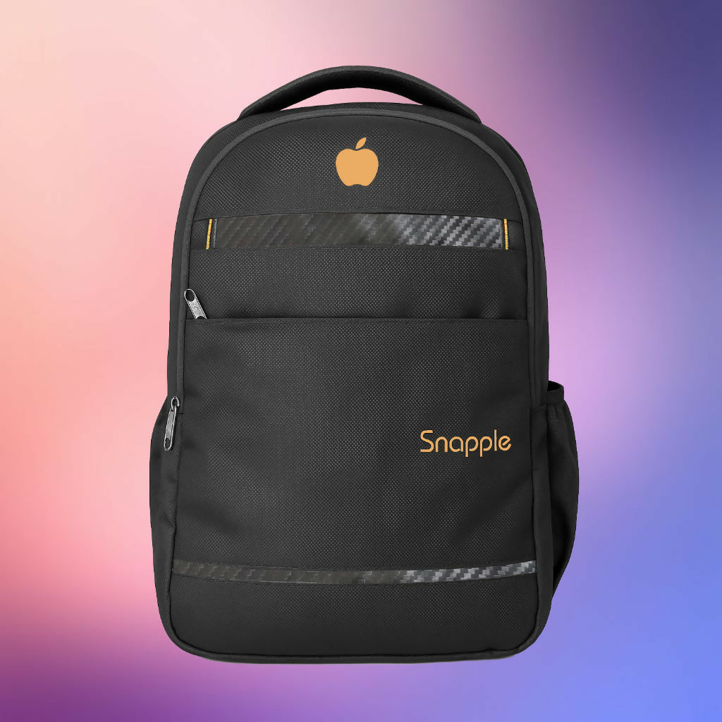 Snapple Black Laptop Backpack with Orange Logo
