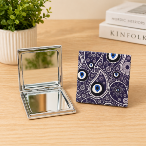 Pocket Size Folding Mirror Compact Makeup Mirror with Designer Cover (Mix Any One)