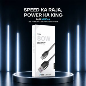 High Speed 80W USB to Micro USB Super Fast Charging Cable (1 Pc, 1 Mtr)