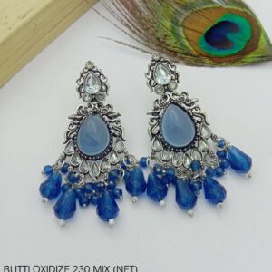 Indigo Glow Antique Finish German Earrings