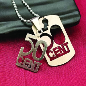 Silver Plated 50 Cents Chain Pendant