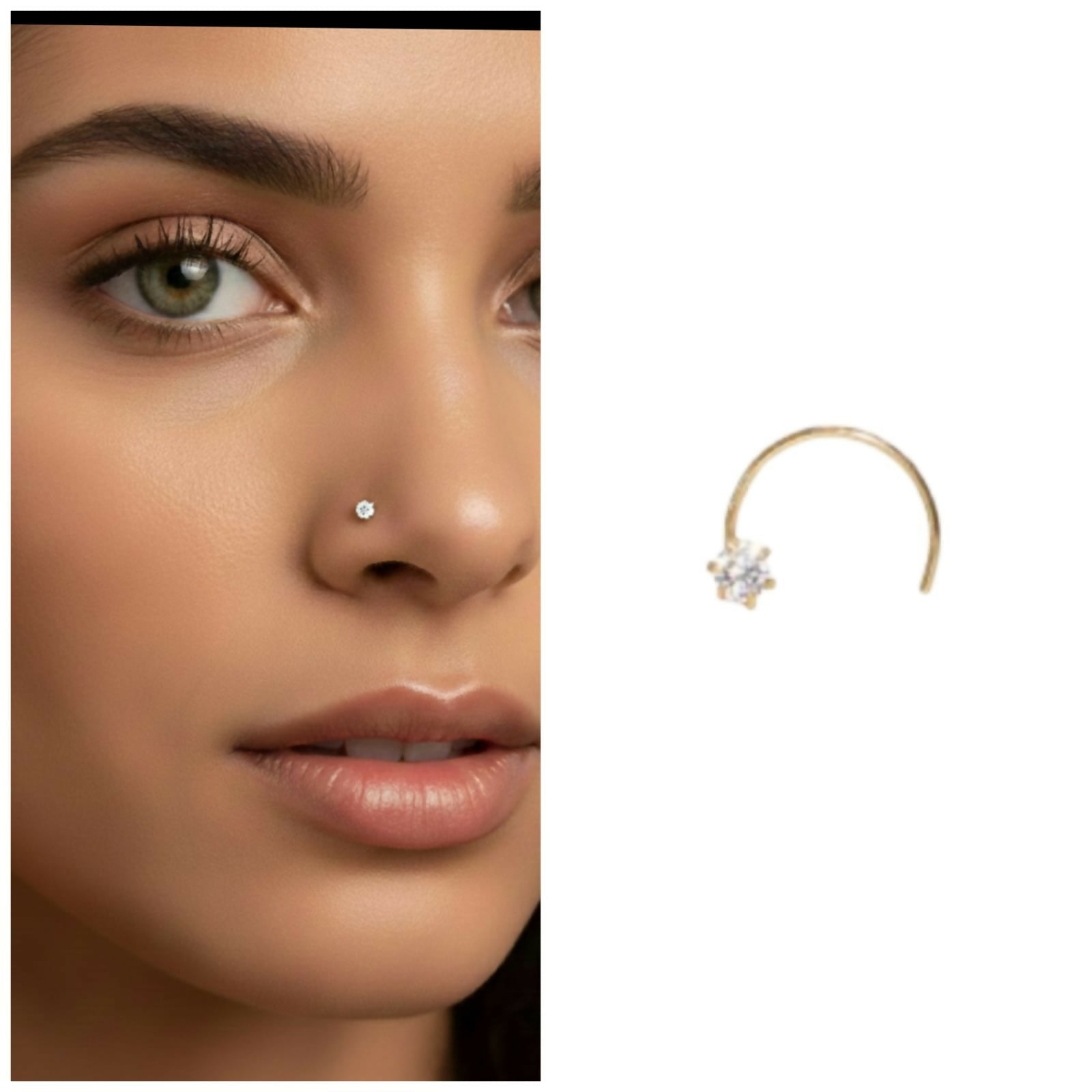 Gold Single Diamond Nosepin Laung Koka Nathni for women and girls