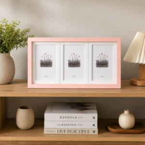 Triple Photo Frame 5x7 Wooden Horizontal Display Frame for Table