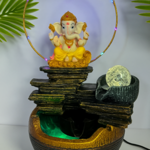 Ganesh Ji Waterfall Showpiece (Multicolor)