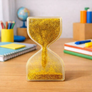 Golden Glitter Liquid Hourglass Timer Desk Toy for Kids & Adults